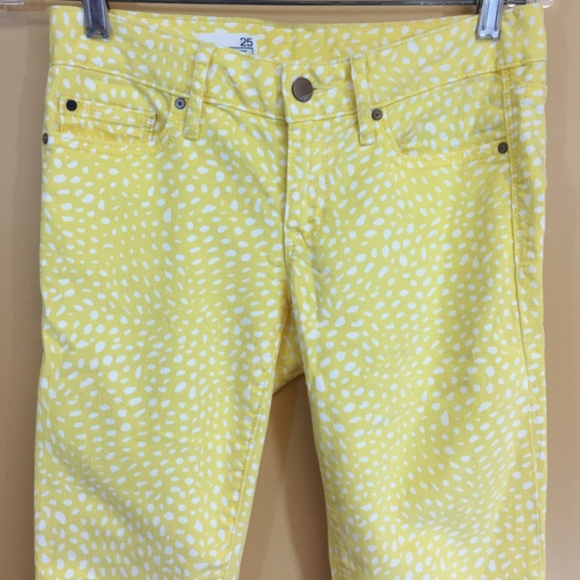 Gap 1969 Yellow w/ White Spot Always Skinny Pants - Picture 2 of 7